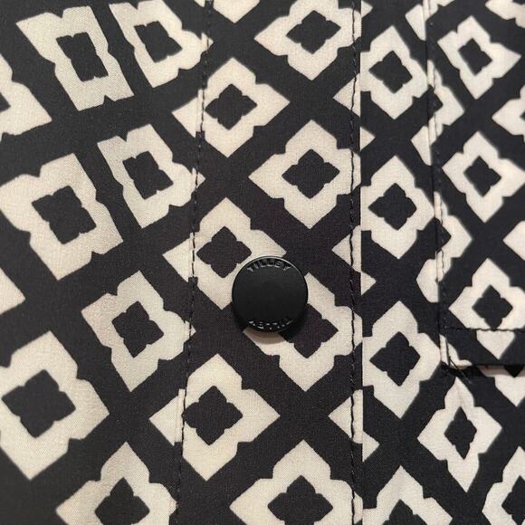 Tilley S Black Geometric Shirt Dress | Recycled Fabric, Stretch, Travel NWOT - Picture 8 of 8